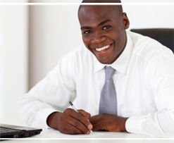 Professional dressed in shirt and tie